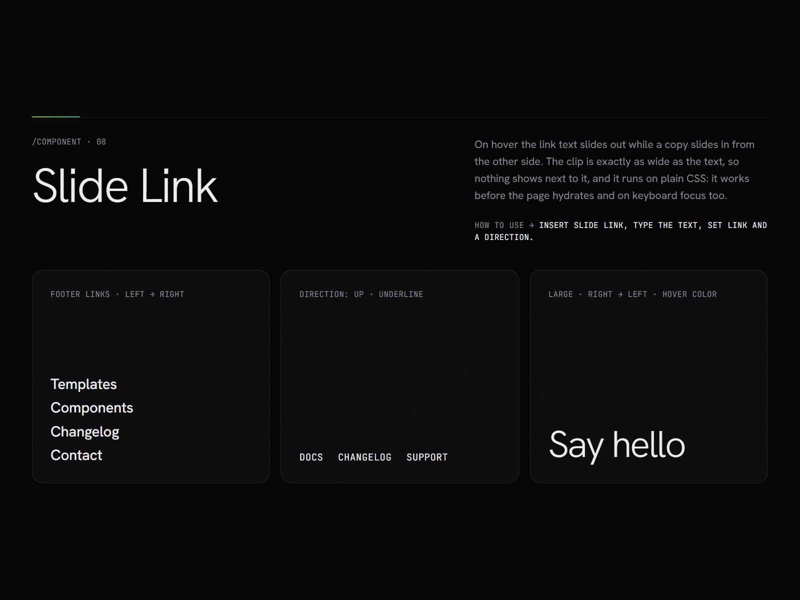 Slide Link: Smooth Hover Link Animation Component for Framer